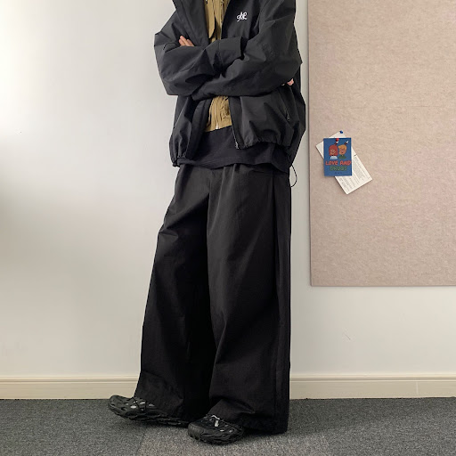 Title 5, Japanese Wide Leg Pants Solid Color Casual Loos...