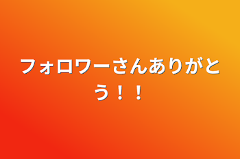 フォロワーさんありがとう！！