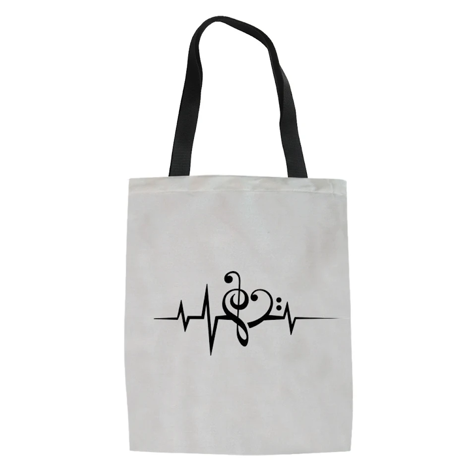 Sac Cabas Imprimé Noir et Blanc pour Femme avec Motif Simple Idéal pour le Shopping et Utilisation Quotidienne