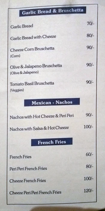 Cheeze It! menu 