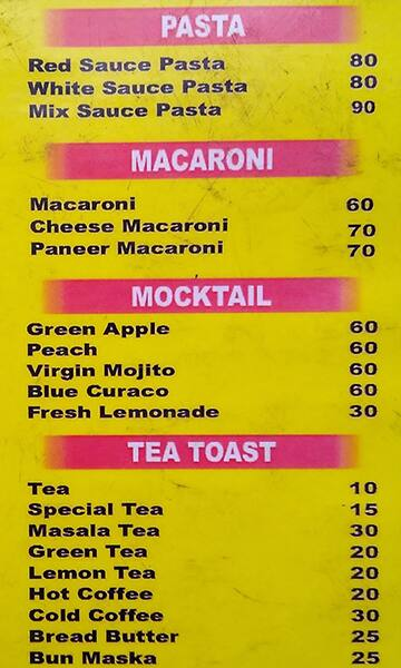 Singh's Cafe menu 