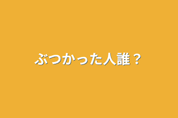 ぶつかった人誰？