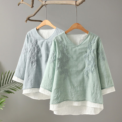 Title 3, Womens Plus Size Literary Double Embroidered C...