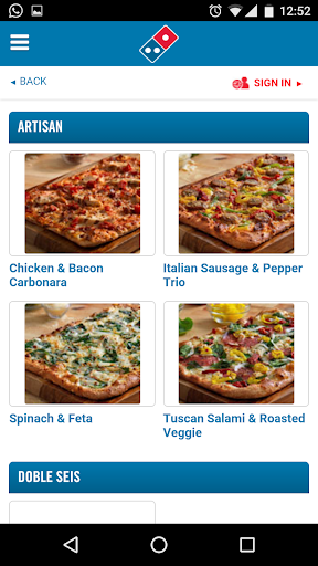 Screenshot Domino’s Pizza Caribbean