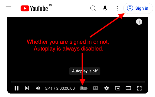 Autoplay off