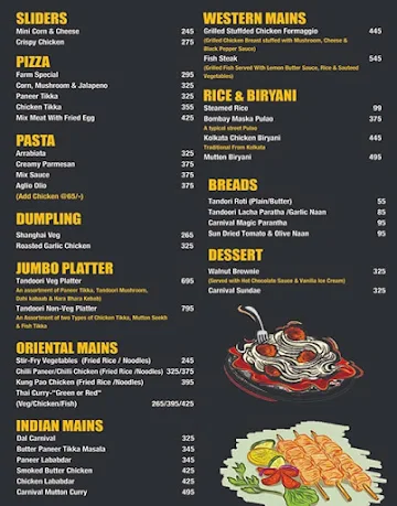 Southpoint Carnival menu 