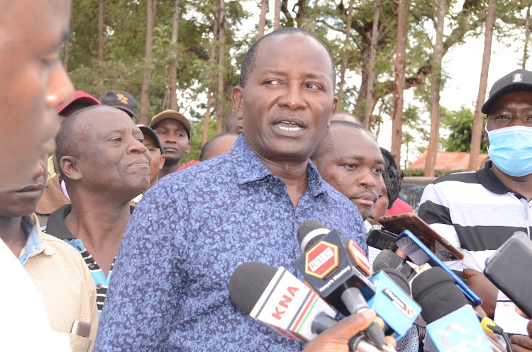 Murang'a governor aspirant Jamleck Kamau at Njumbi grounds during a free medical camp on April 8, 2022