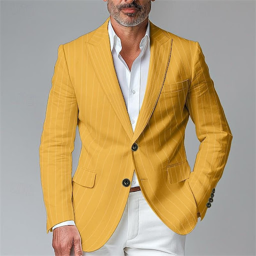 Title 4, Blazer masculino xadrez de um botão e duas file...
