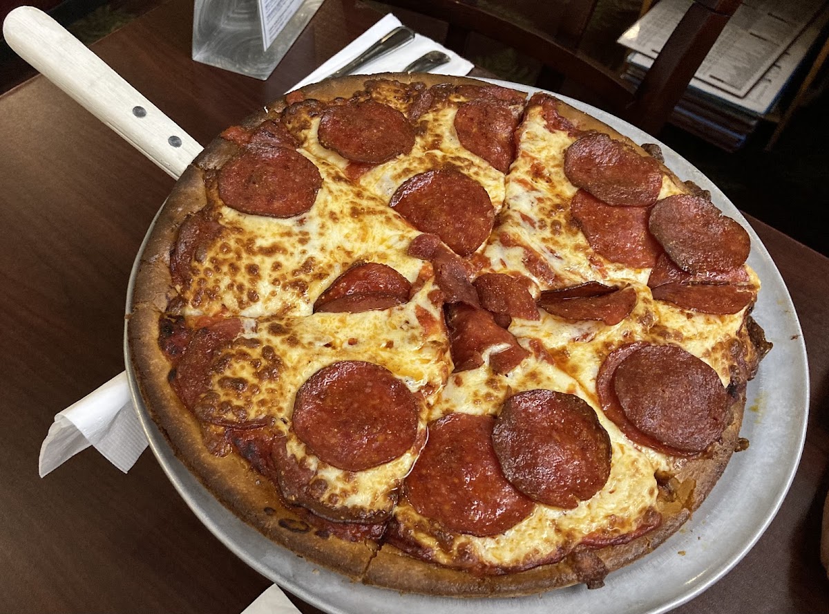 Gluten free pepperoni pizza