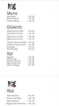 A Big Bite menu 1