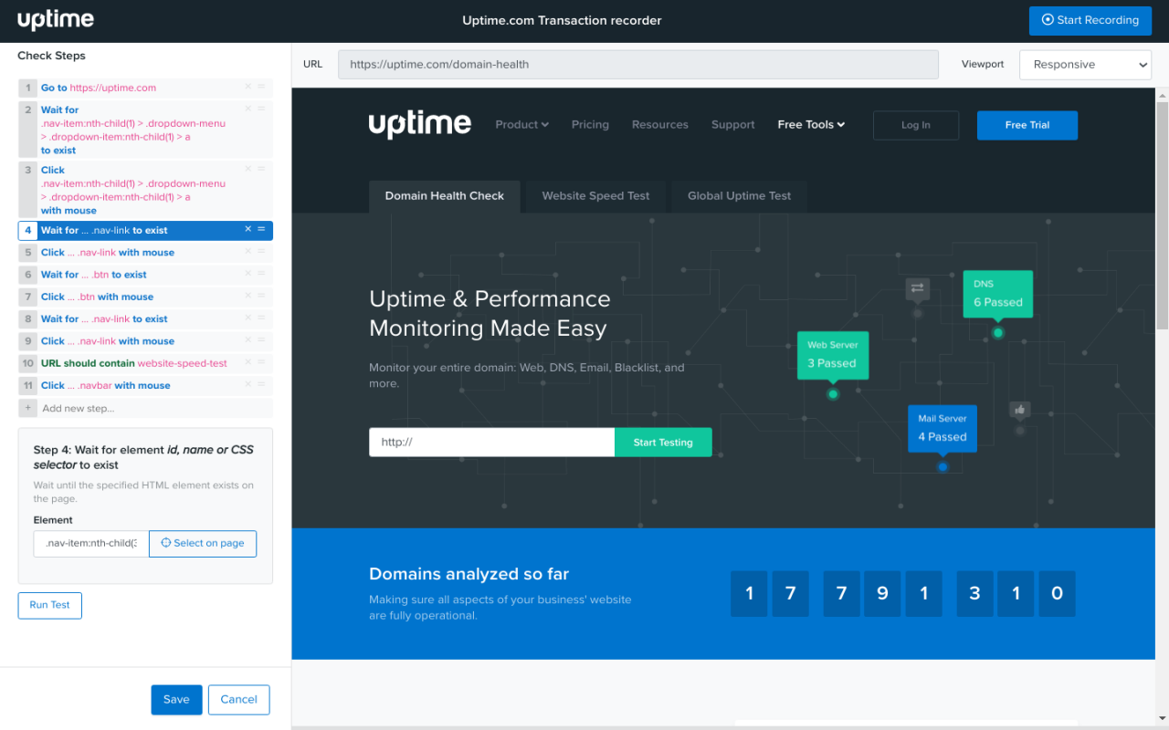 Uptime.com Transaction Recorder Preview image 1