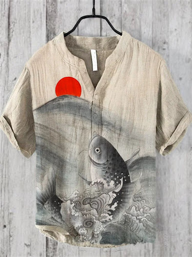Title 3, Retro Personalized Printed Casual Short-sleeved...