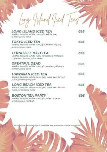 Gin & Juliet menu 