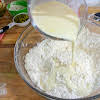 Thumbnail For Mixing Egg/milk Mixture Into Flour.