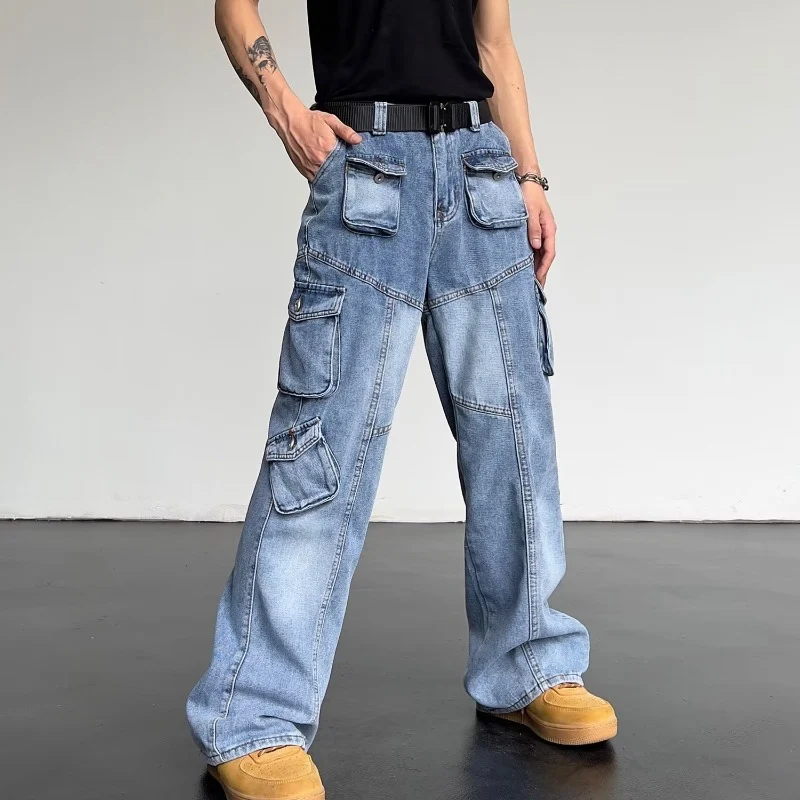 Title 4, Jeans de trabajo vintage para hombre con teñido...