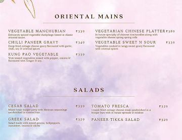 Zoca Cafe menu 