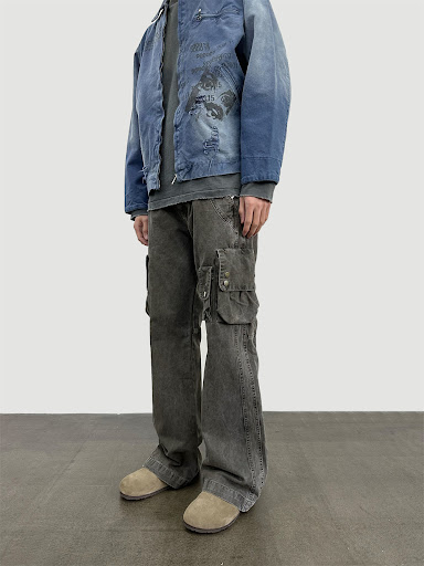 Title 9, American-style heavy cotton retro washed distre...