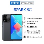 Điện Thoại Tecno Spark 8C (4Gb/64Gb) - Ram Tùy Biến Mở Rộng Tới 7Gb | 5000 Mah| 6.6" Hd+