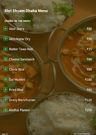 Shri Shyam Da Dhaba menu 2