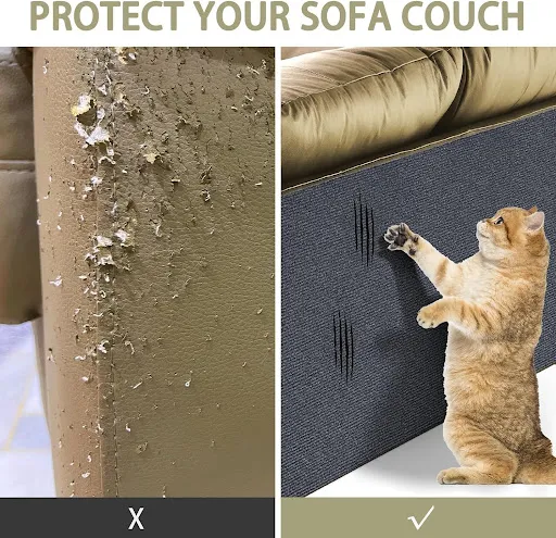 Wall Anti Cat Scratch Sofa DIY Cats Scratch Board Sofa Protection Paws Sharpen Trimmable Self-adhesive Carpet Cats Scrat