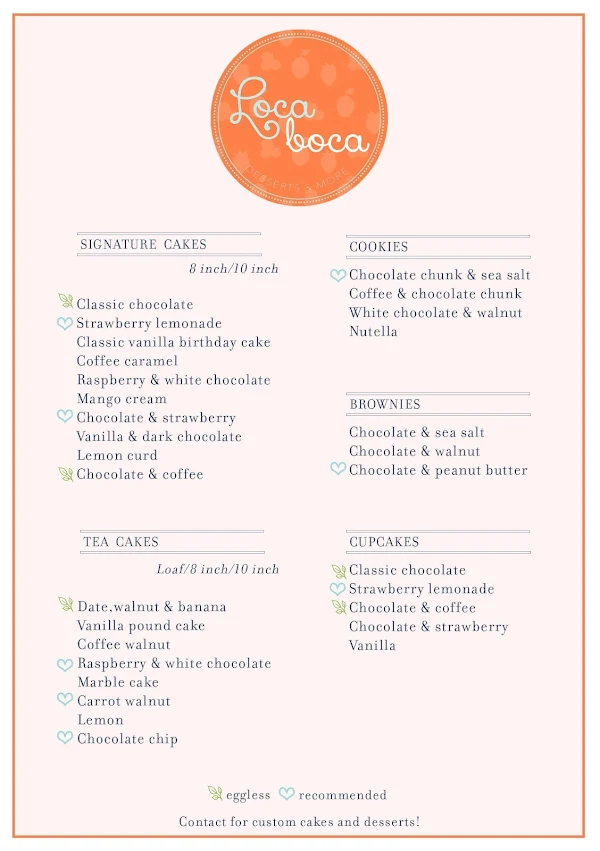 Loca Boca menu 