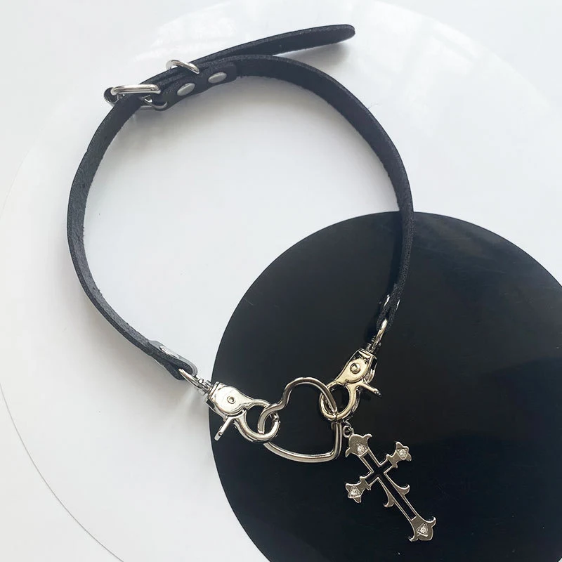 Title 5, Hollow Heart Cross Collar Express your style wi...
