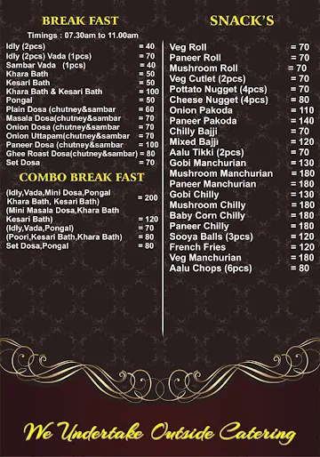 Hotel Sri Sathya Sai menu 