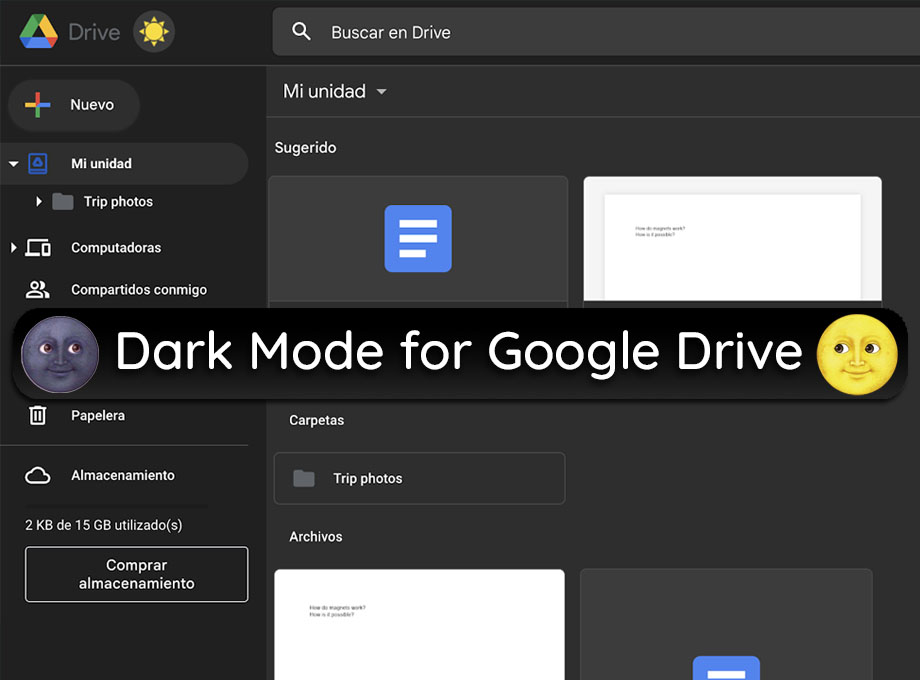 Google Drive Dark Mode Preview image 1