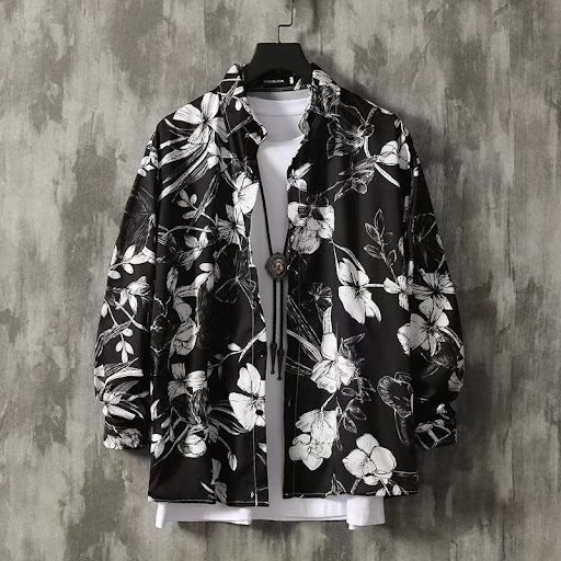 Title 2, Ruffian Handsome Long-sleeved Floral Shirt for ...