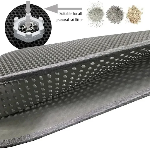 2Pcs Cat Litter Mat Double Layer Waterproof Urine Proof Trapping Mat Easy to Clean Toilet Pad Cat Scratch Pad Large Foot