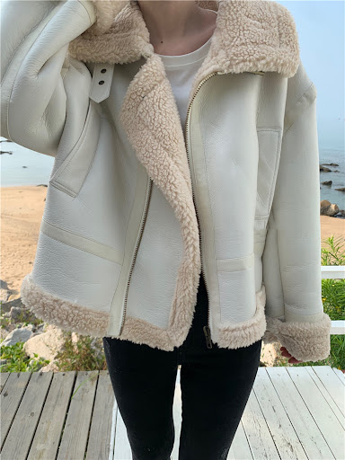 Title 5, Thickened Warm Lamb Wool Coat Women Solid, a co...