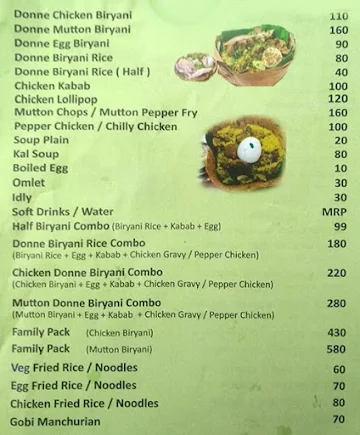 Donne Biryani Kuteera menu 