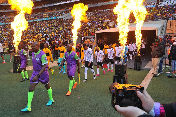 A file photo of the general view of players during the Carling Black Label Cup Match between Kaizer Chiefs and Orlando Pirates on the 27 July 2019 at FNB Stadium, Soweto.