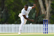 Kagiso Rabada of South Africa bowls during the tour match against the Cricket Australia XI at Allan Border Field in Brisbane on December 12 2022.