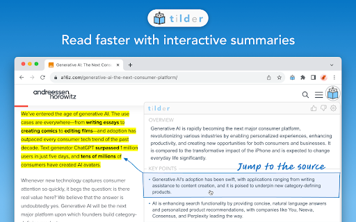 Tilder - Your AI reading assistant