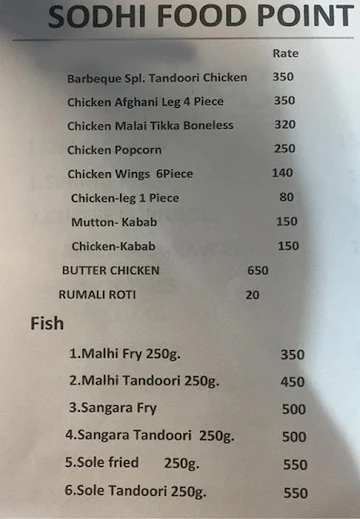 Sodhi Food Point menu 