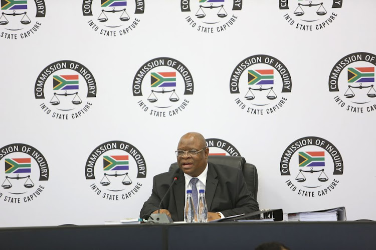 Deputy chief justice Raymond Zondo heard testimony by Gregory Lawrence and Adriaan Basson at the Zondo commission on February 5, 2019.