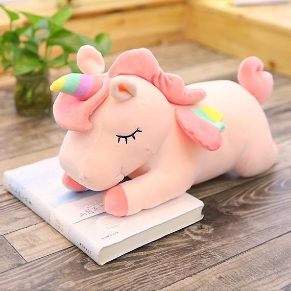 Gối gấu bông kỳ lân Unicorn nằm ngủ dễ thương