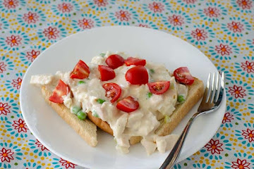 Creamy Open Faced Turkey Sandwich