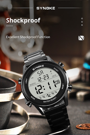 Title 10, Steel Belt Sports Electronic Watch Waterproof M...