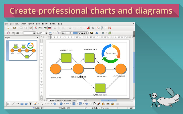 LibreOffice Draw on rollApp chrome extension