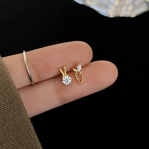 Title 5, Bunny Asymmetric Niche Design S925 Sterling Sil...