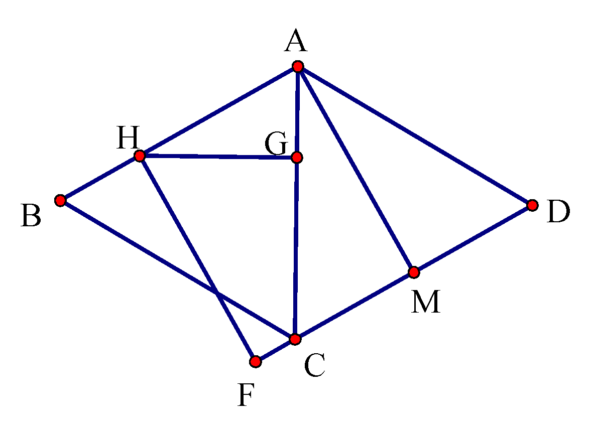 <p> Sử dụng khoảng cách để tính góc.</p> <p>Cho hình chóp (S.ABCD) có đáy là hình thoi cạnh (a), góc (widehat {BAD} = 60^circ ). Hình chiếu vuông góc của đỉnh (S) lên mặt phẳng (left( {ABCD} right)) là điểm (H) trên cạnh (AB) sao cho (HA = 2HB). Góc giữa (SC) và mặt phẳng (left( {ABCD} right)) bằng (60^circ ). Tính sin của góc giữa hai mặt phẳng (left( {SAC} right)) và (left( {SCD} right)).</p> 3
