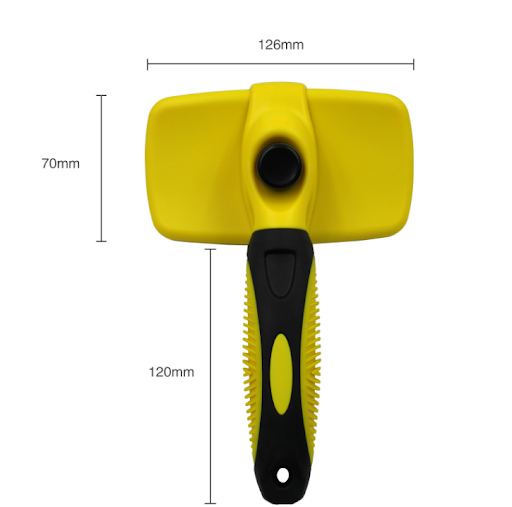 Title 2, Self Cleaning Pet Slicker Brush Removes Loose H...