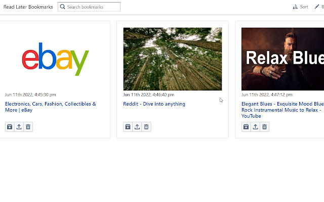 Read Later Bookmarks chrome extension