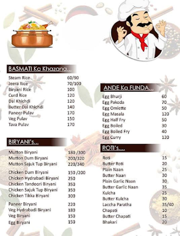 Hotel Jalsa menu 