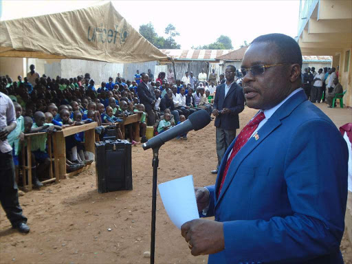 WOOING INVESTORS: Bungoma Governor Kenneth Lusaka at Mupeli Primary School in Bungoma town.