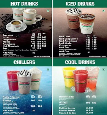 Krispy Kreme menu 