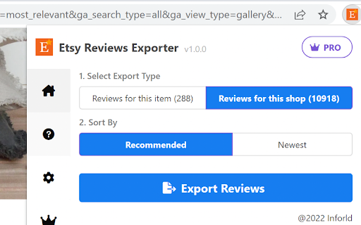 Etsy Reviews Exporter | Images