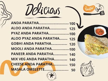 Paratha Oye menu 